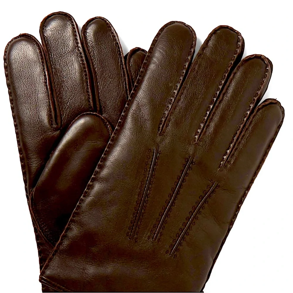 Womens Ralph lauren Brown Winter leather gloves large